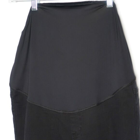 Madewell Jeans Womens Maternity Size 27 Black Skinny‎ Distressed Over-The-Belly - Picture 7 of 11